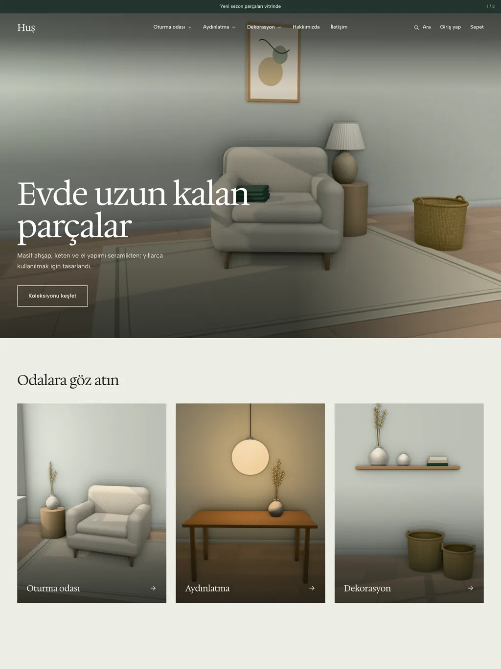 Kuzey teması — Huş demo mağazasının anasayfası