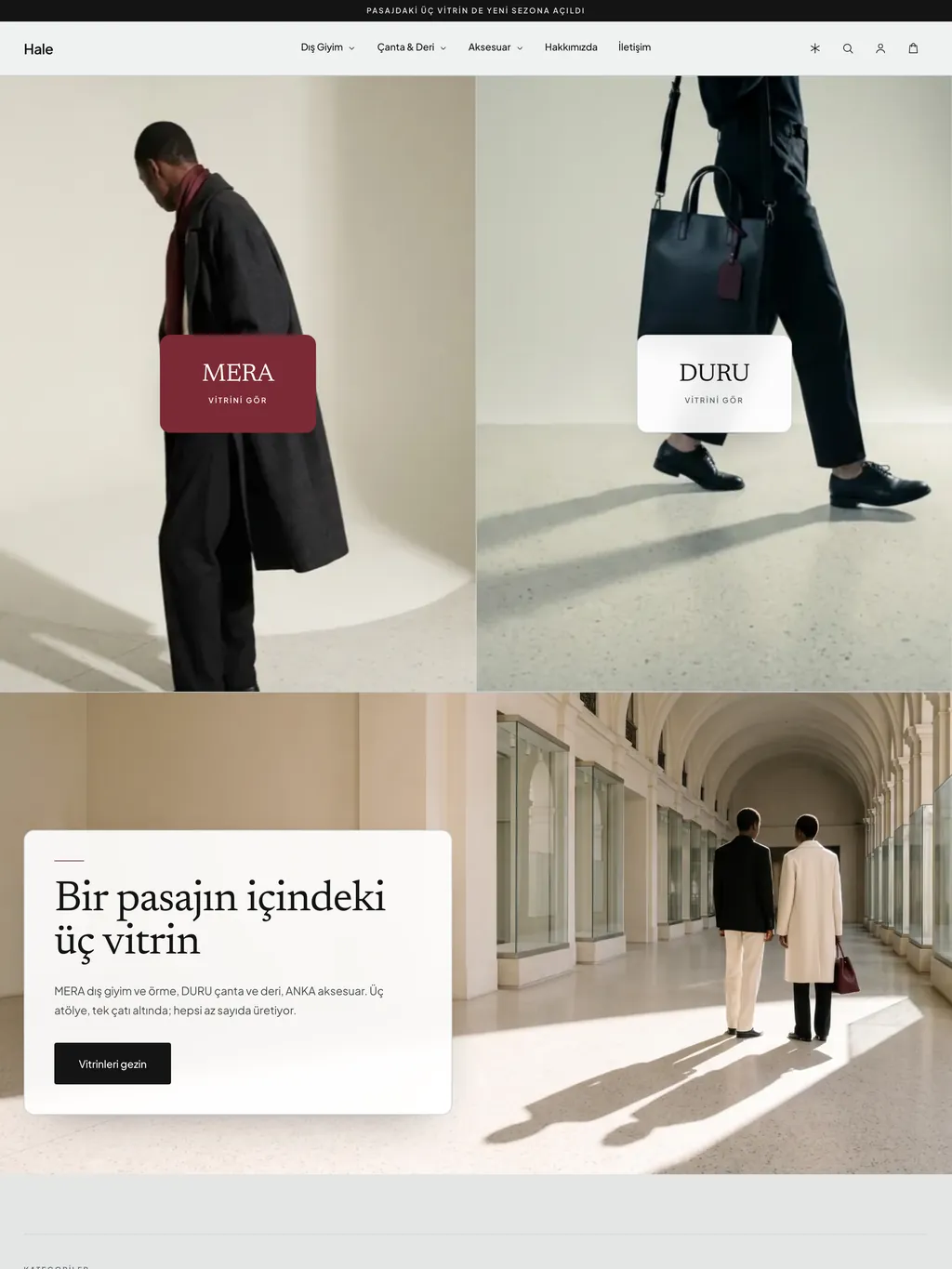 Pasaj teması — Hale demo mağazasının anasayfası